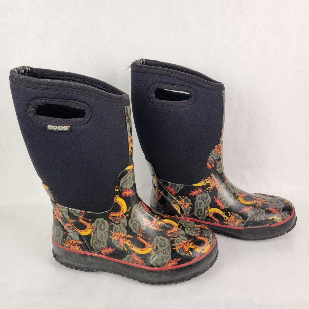 Bogs Kids Classic High Dragon Rain Boots Waterproof Neoprene‎ Outdoor